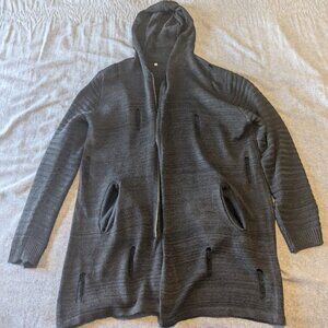 Grey Zip Up Hoodie Sweater - Medium